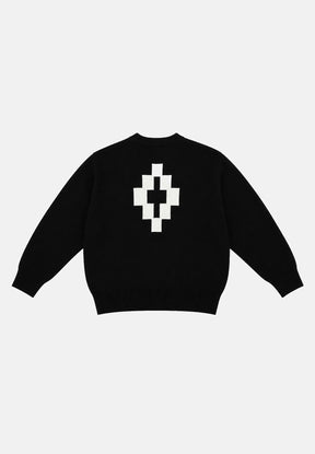 COUNTY OF MILAN Maglione Marcelo Burlon Nero Logo Frontale E Logo Retro