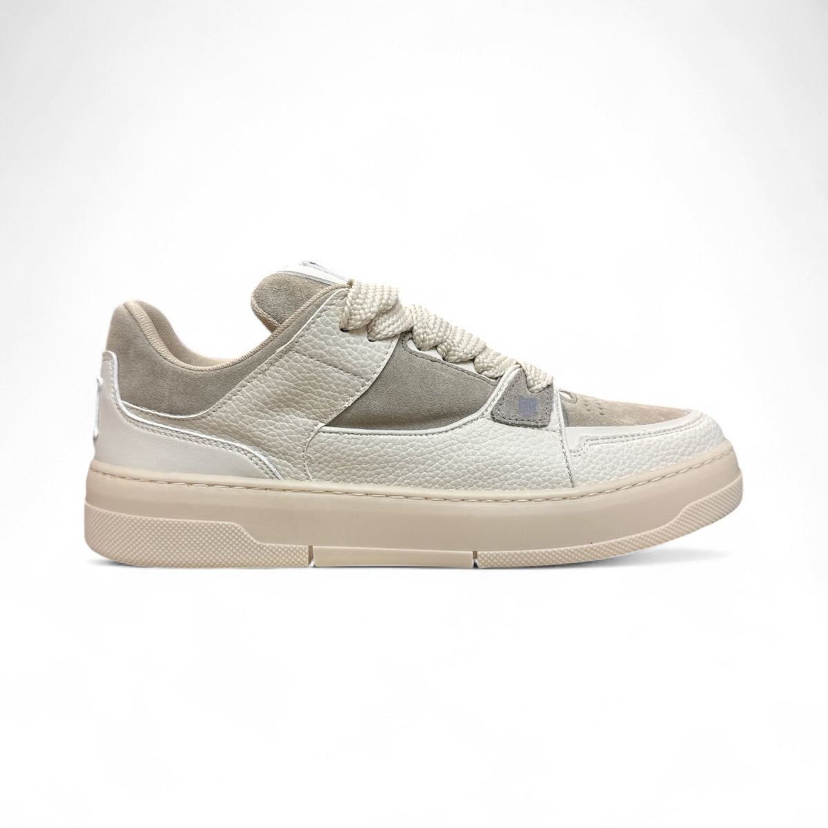 BRIAN MILLS Sneakers in Pelle e Camoscio Made in Italy Mod. Beige