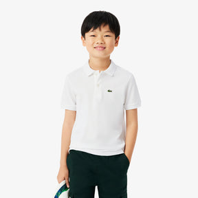 LACOSTE Polo In Cotone Piqué Bambino/Bambina Basic Bianca