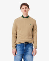 LACOSTE Pullover Girocollo Basic In Cotone Beige
