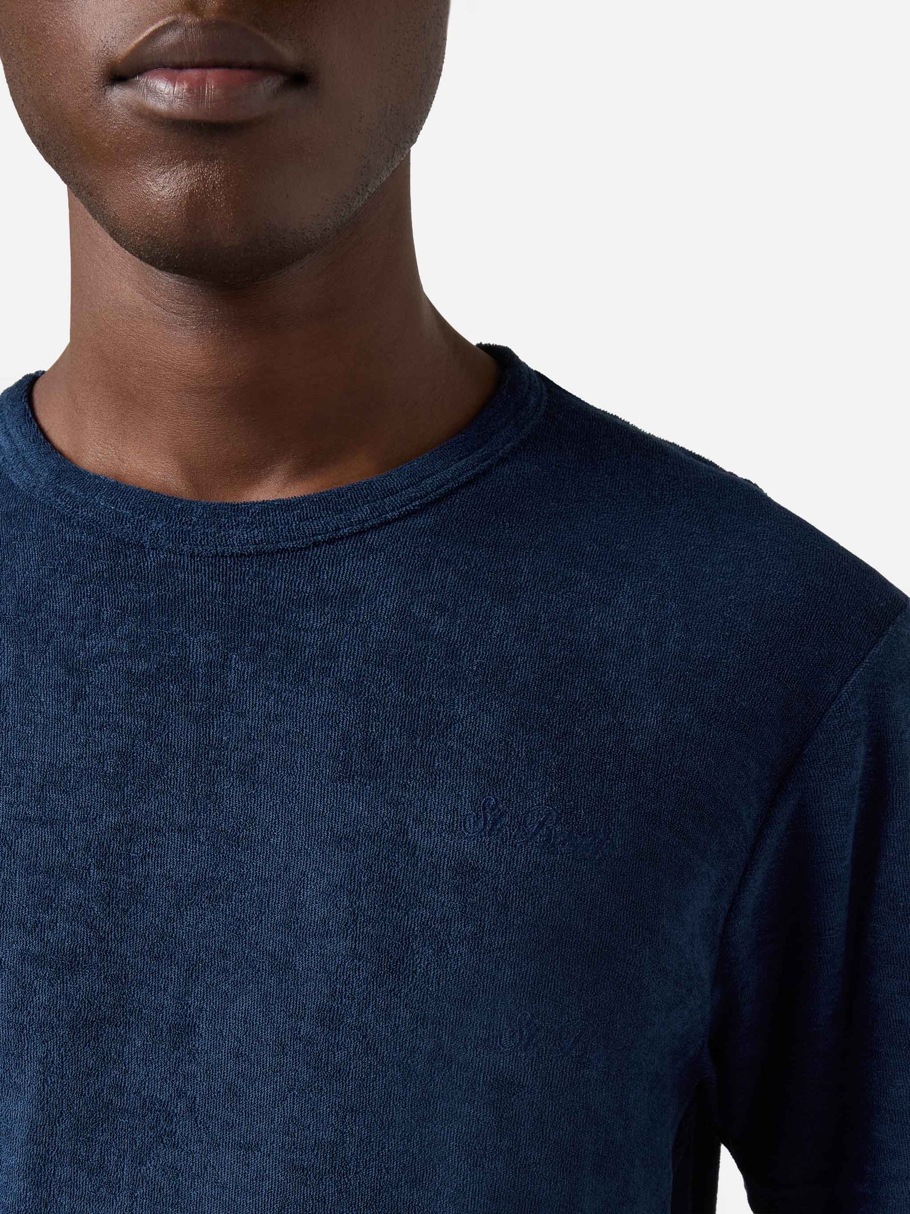 SAINT BARTH T-Shirt Gary Terry Ultra Light In Spugna Blu