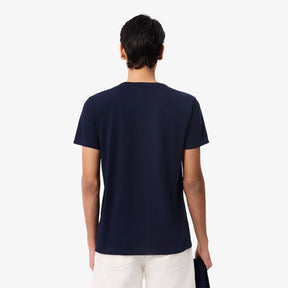 LACOSTE T-Shirt Basic in Cotone Blu