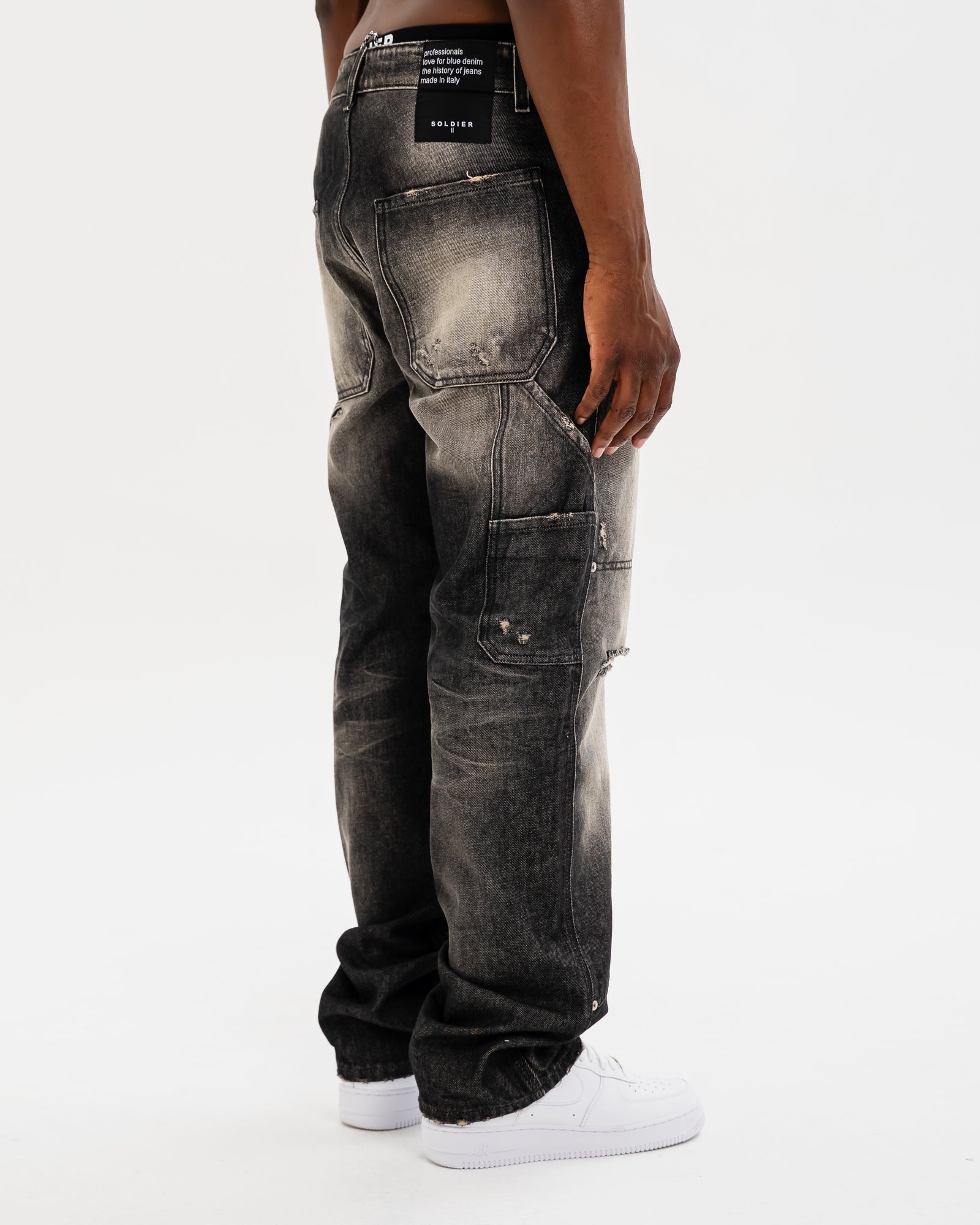 SOLDIER Jeans Baggy Carpenter Made in Italy Nero