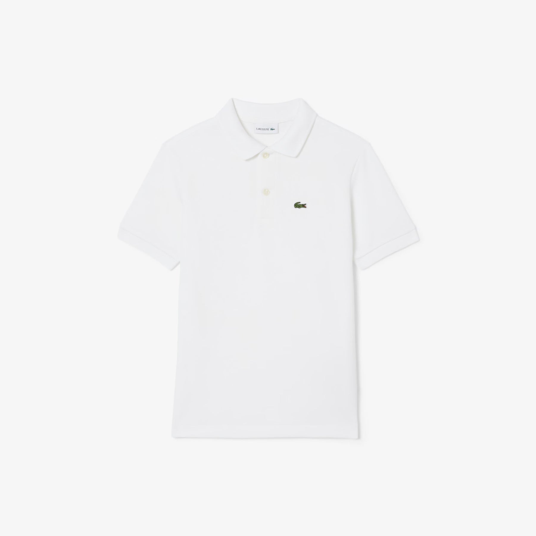 LACOSTE Polo In Cotone Piqué Bambino/Bambina Basic Bianca