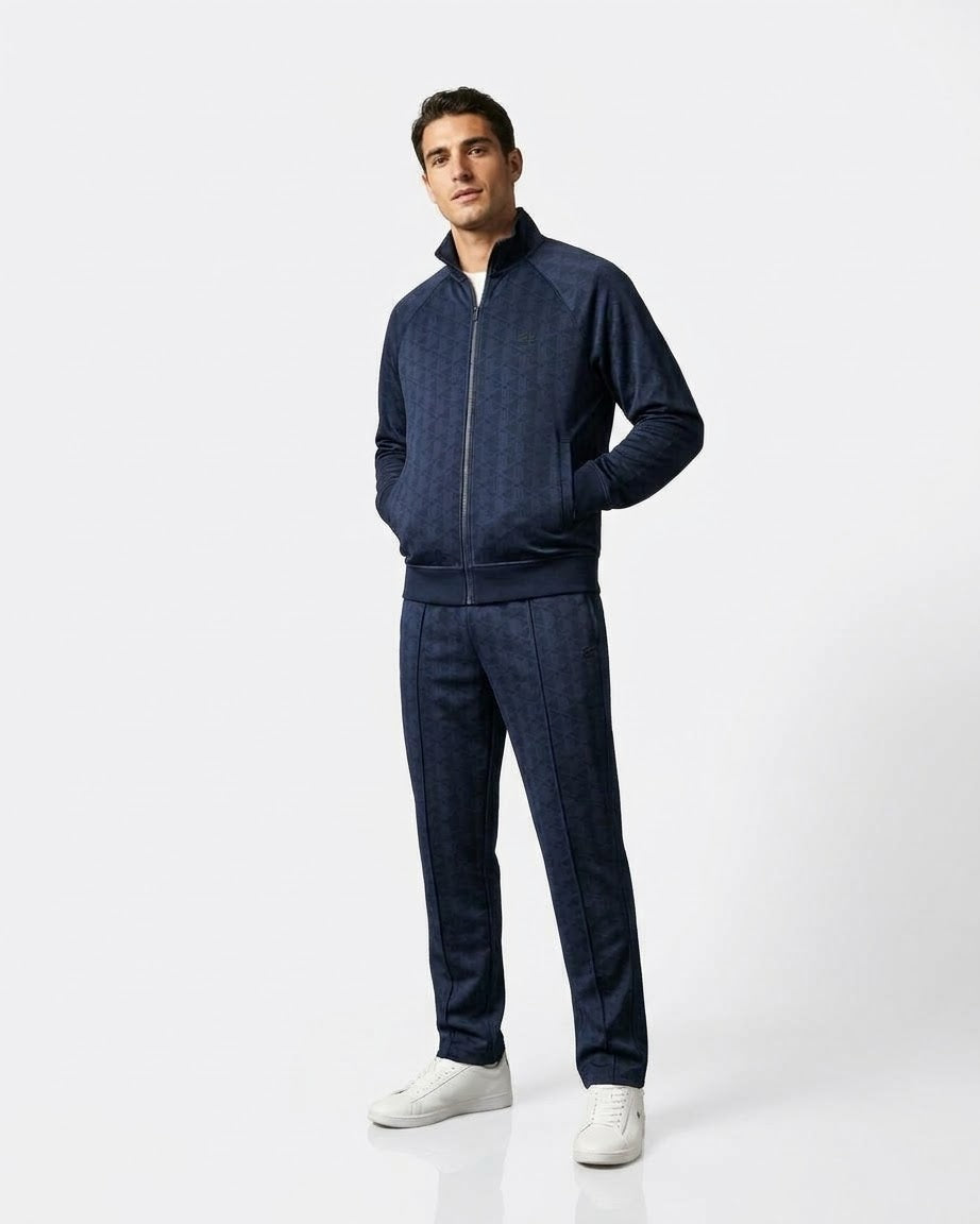 LACOSTE Tuta Monogram Completa Senza Cappuccio Blu