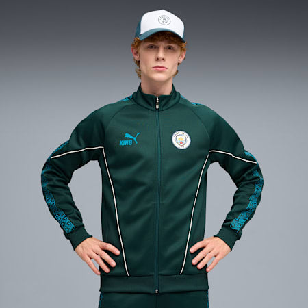 PUMA Tuta Completa Manchester City Acetata Con Zip Verde