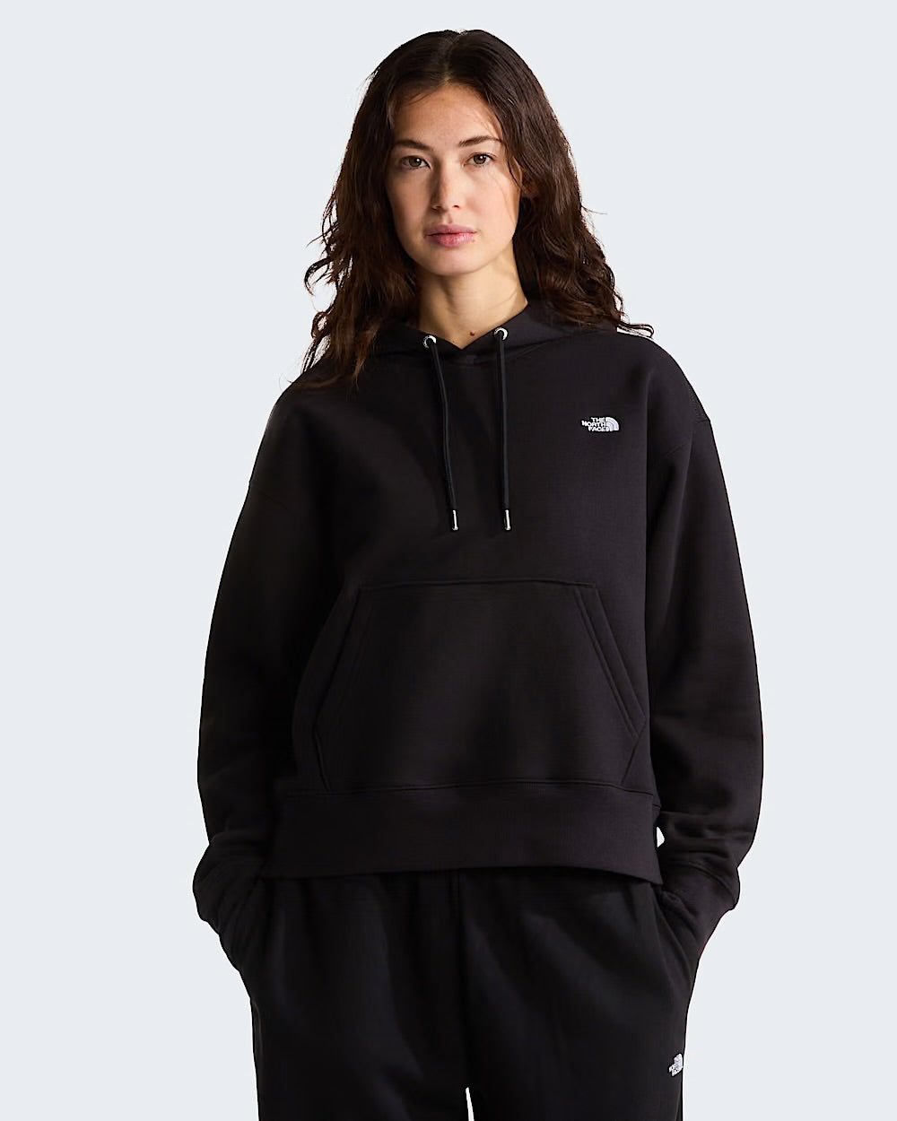 THE NORTH FACE Felpa Donna Boxy Con Cappuccio Logo Piccolo Bianco 26/27