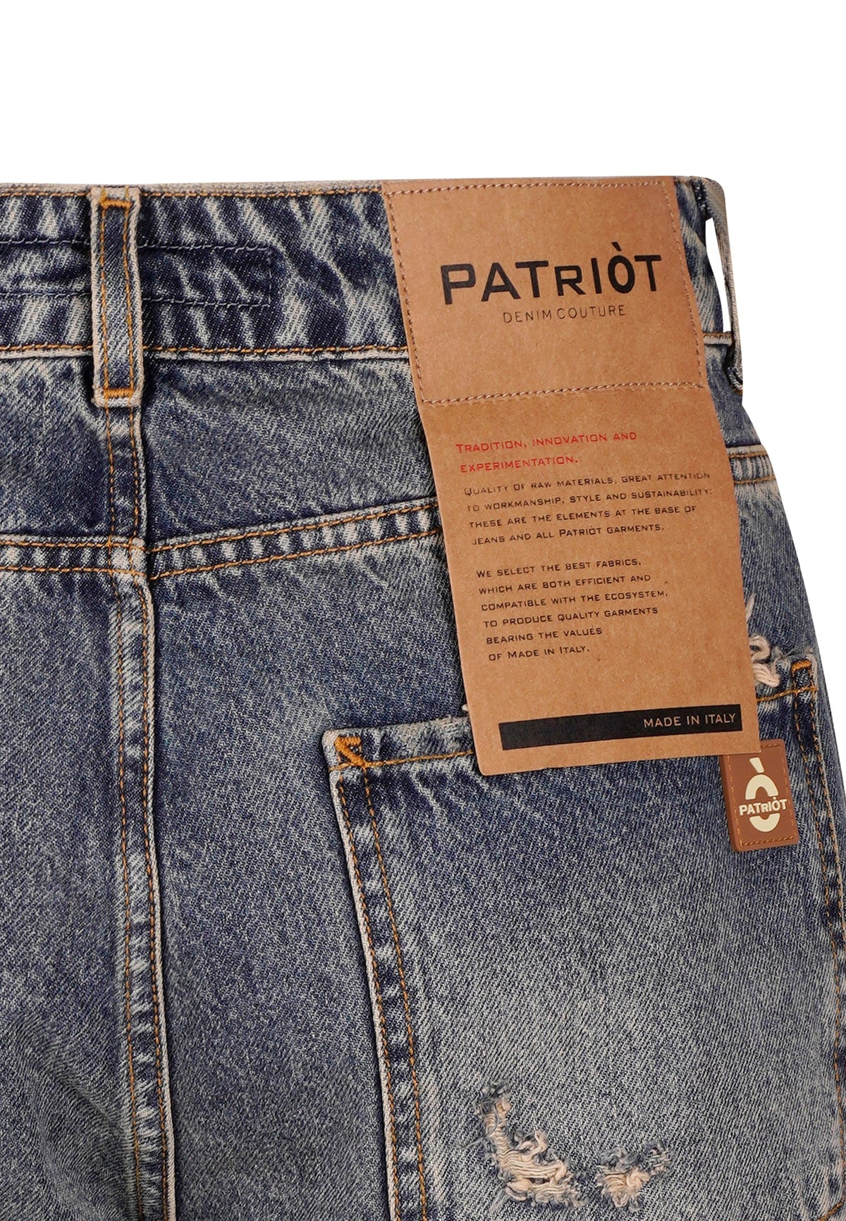 PATRIÒT Jeans Baggy Loose Fit Sabbiato Blu