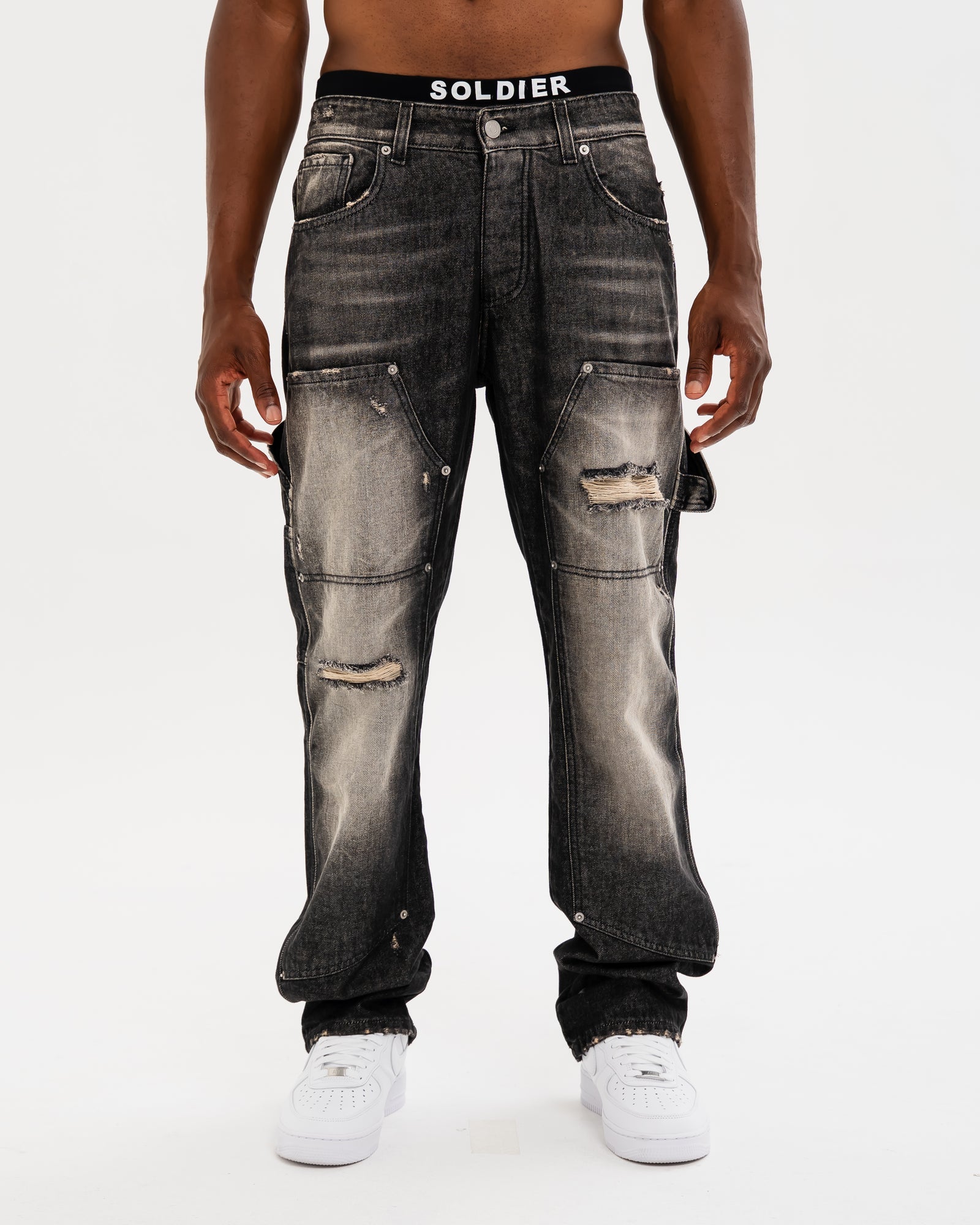 SOLDIER Jeans Baggy Carpenter Made in Italy Nero