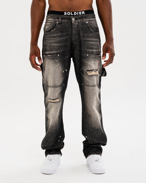SOLDIER Jeans Baggy Carpenter Made in Italy Nero