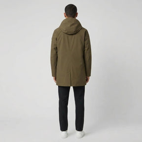 K-WAY Giubbotto Lungo Marlyn Bonded Con Cappuccio Verde Militare