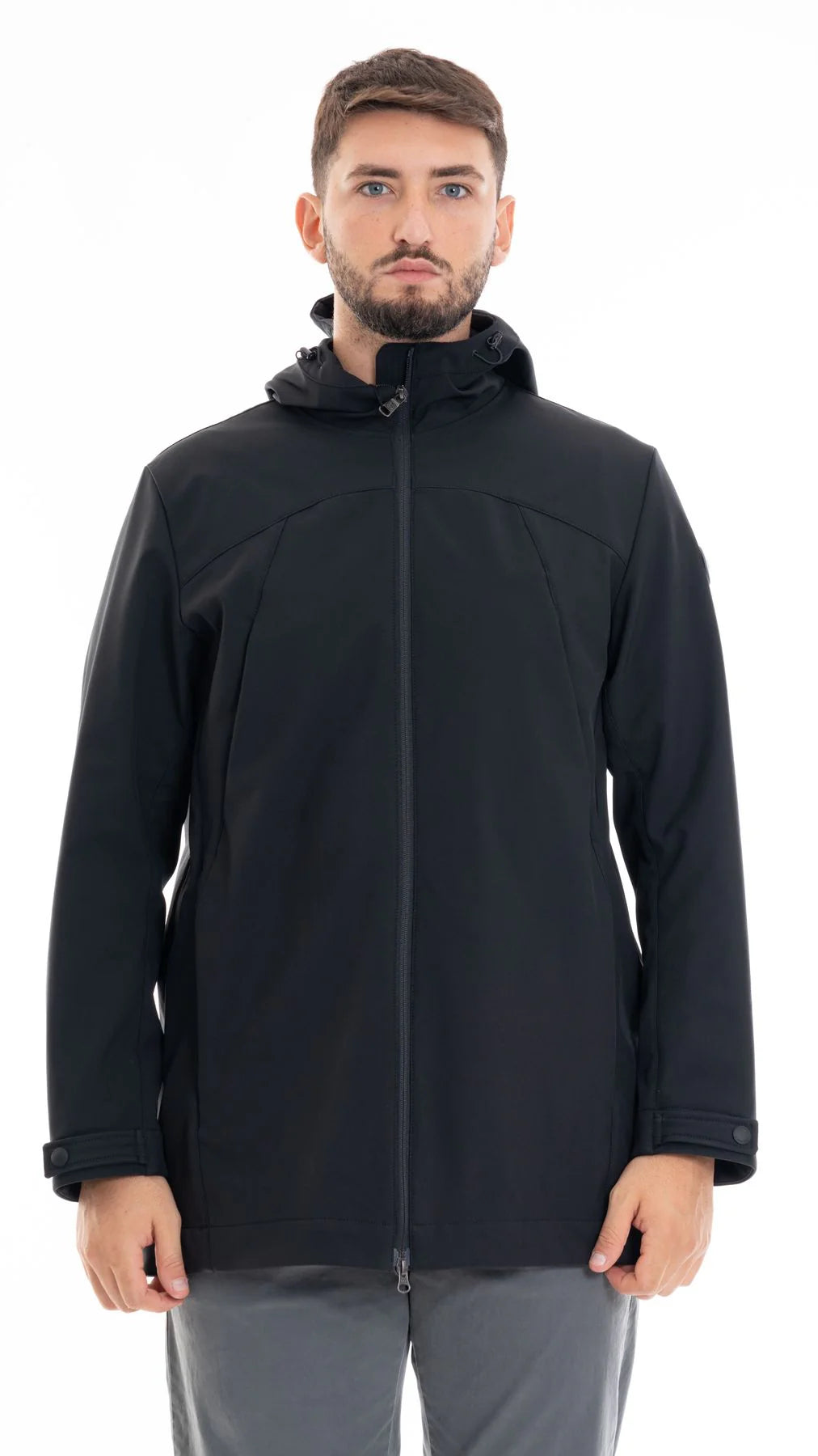 COLMAR Cappotto Lungo Invernale Pile Interno Con Cappuccio Nero