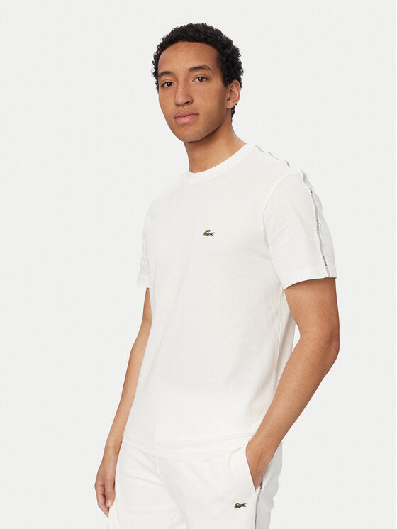 LACOSTE Completino Con Bande a Righe In Cotone Bianco