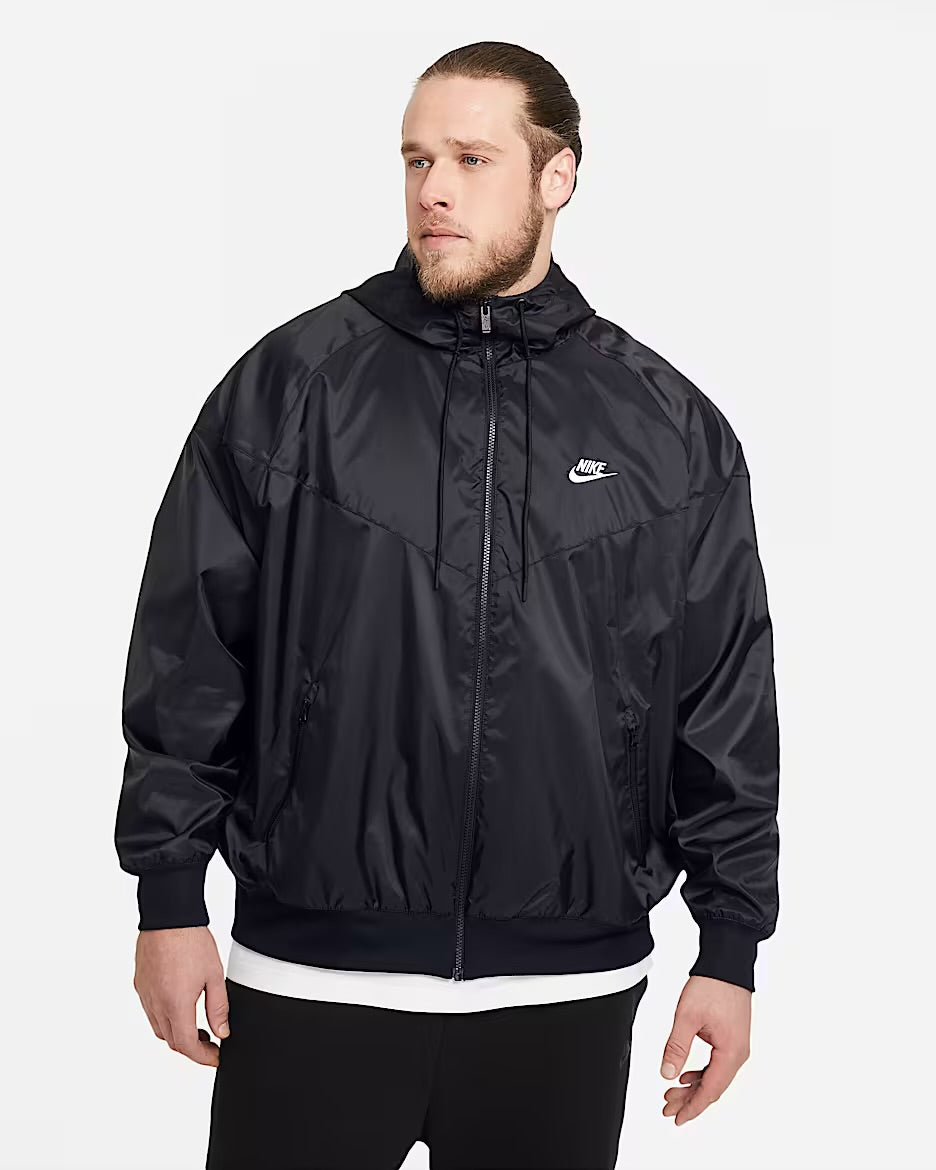 NIKE Tuta In Microfibra Con Zip e Cappuccio Nera