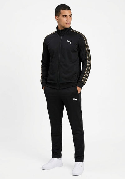 PUMA Tuta Completa Con Zip Acetata Bande Laterali Nera