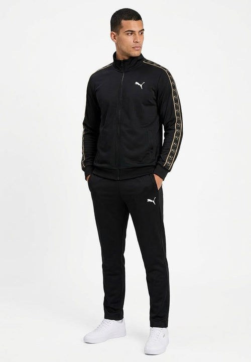 PUMA Tuta Completa Con Zip Acetata Bande Laterali Nera