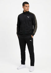 PUMA Tuta Completa Con Zip Acetata Bande Laterali Nera