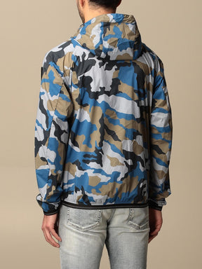 BLAUER Giubbotto Antivento Sfoderato Con Cappuccio Zip Rossa Militare
