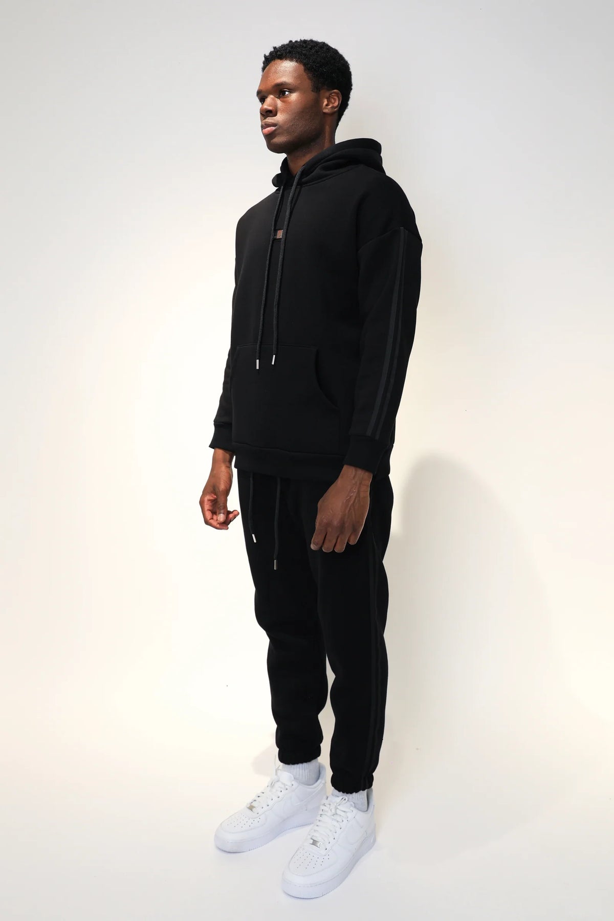 SOLDIER Tuta Felpata Con Cappuccio e Banda Laterale Nera