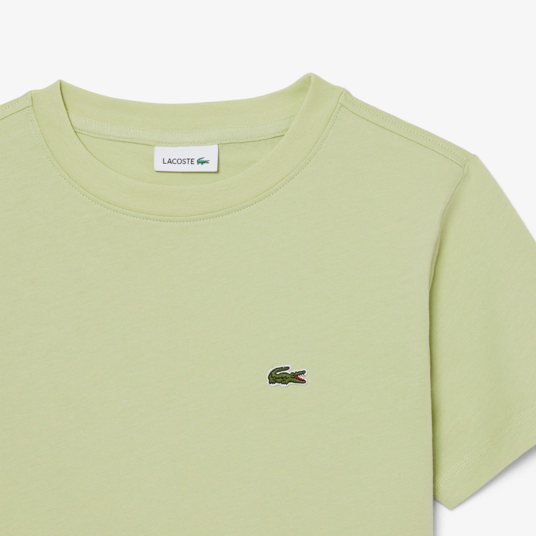 LACOSTE T-Shirt Bambino/Bambina Basic Verde Chiaro
