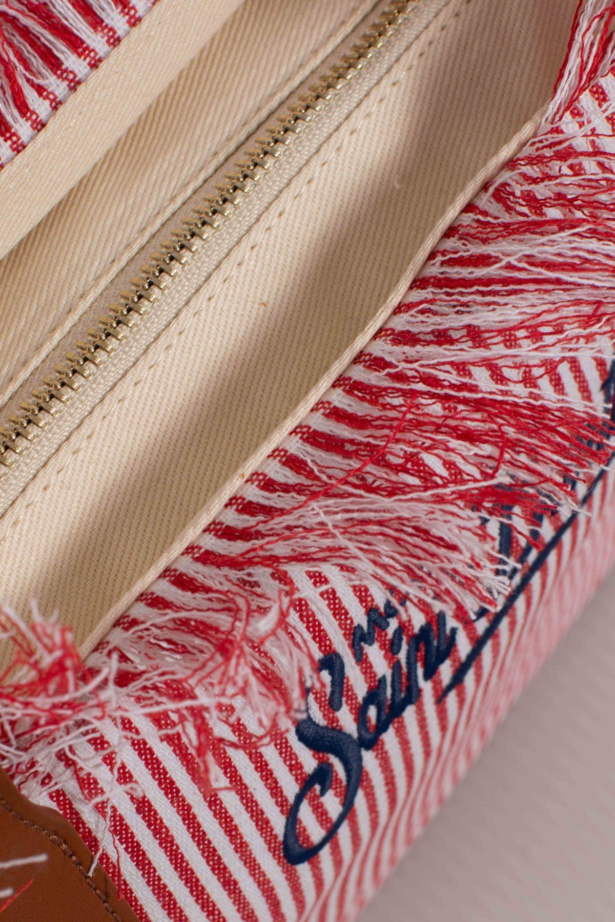 SAINT BARTH BORSA CITY MID FRANGE MICRO STRIPES BIANCO/ROSSO