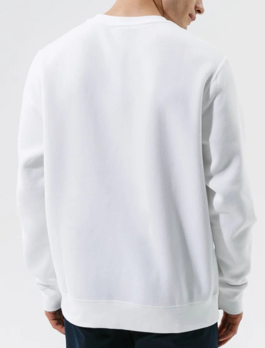 NIKE Felpa Girocollo Senza Cappuccio Cotone Garzato Bianco/Nero