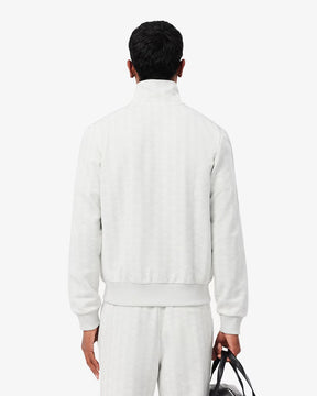 LACOSTE Tuta Monogram Con Zip Bianca/Grigia