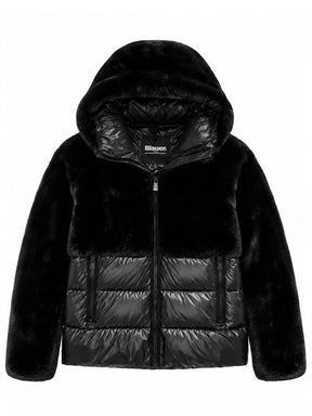 BLAUER Giubbotto Con Pelliccia e Cappuccio Donna Nero