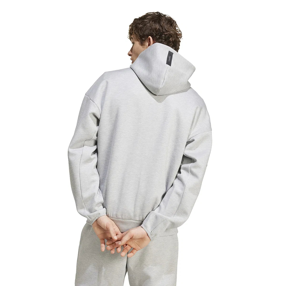ADIDAS Tuta Leggera Z.N.E In Cotone Con Zip Con Cappuccio e Logo Grigia/Nera