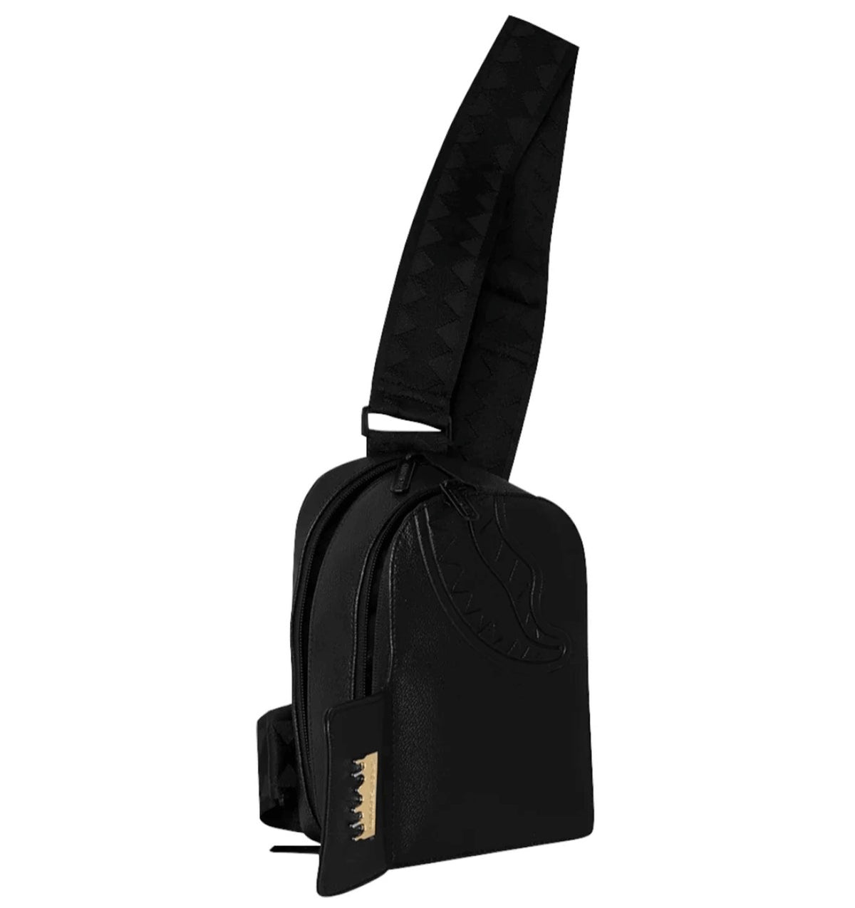 SPRAYGROUND Tracolla In Pelle Gold Brick Luxe Nera