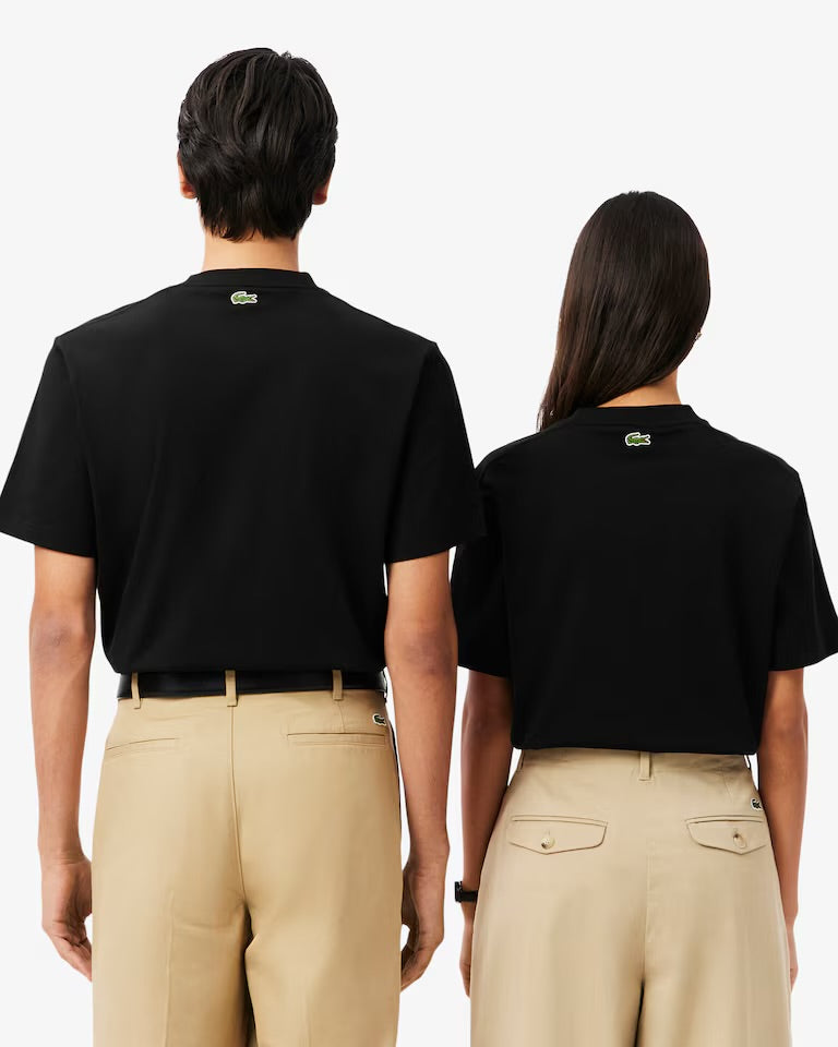 LACOSTE T-Shirt Con Stampa Lacoste Paris Nero