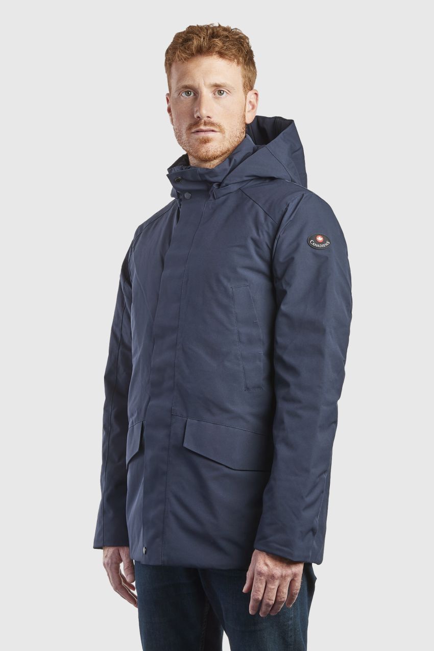 CANADIENS Giubbotto Invernale Parka Lungo Blu