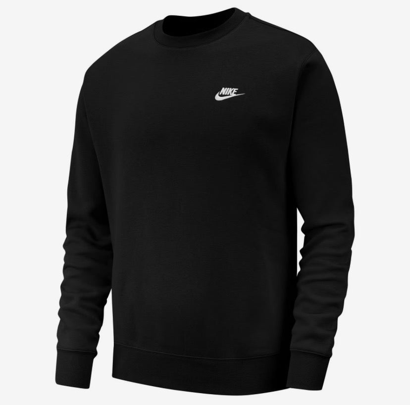 NIKE Felpa Girocollo Senza Cappuccio Nero/Bianco