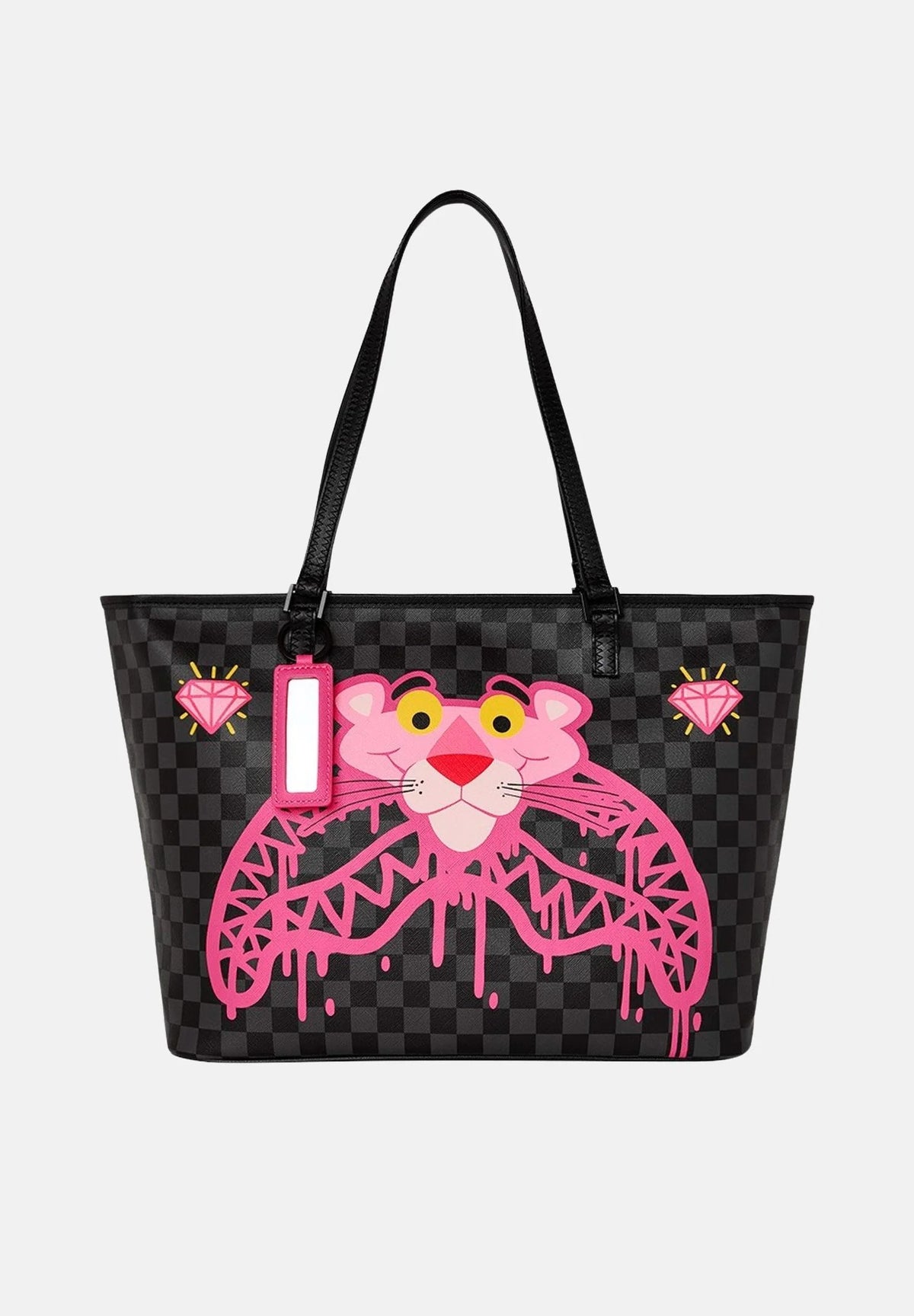 SPRAYGROUND x PANTERA ROSA BORSA PINK PANTHER DRIPPY DIAMONDS nera/rosa