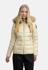 BLAUER Giubbotto Donna Piumino Fasciato Con Pelliccia Beige