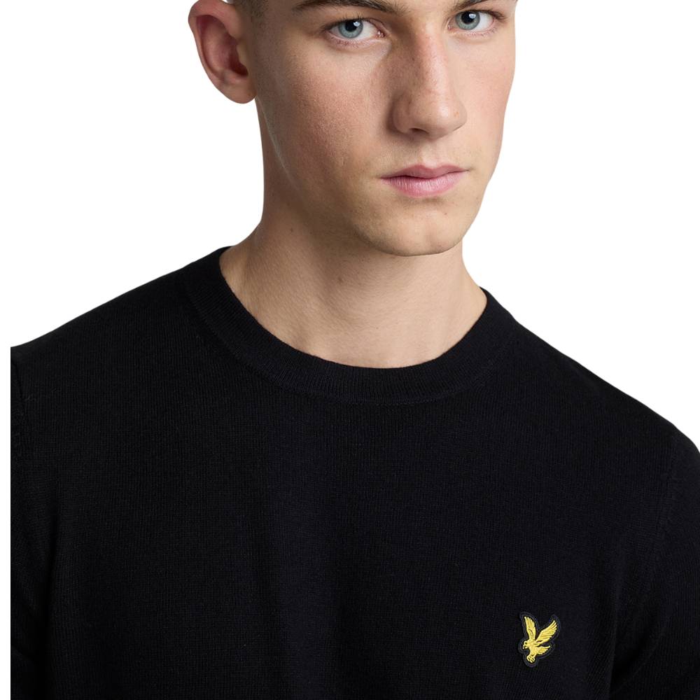 LYLE&SCOTT Maglione In Misto Lana Merino Nero