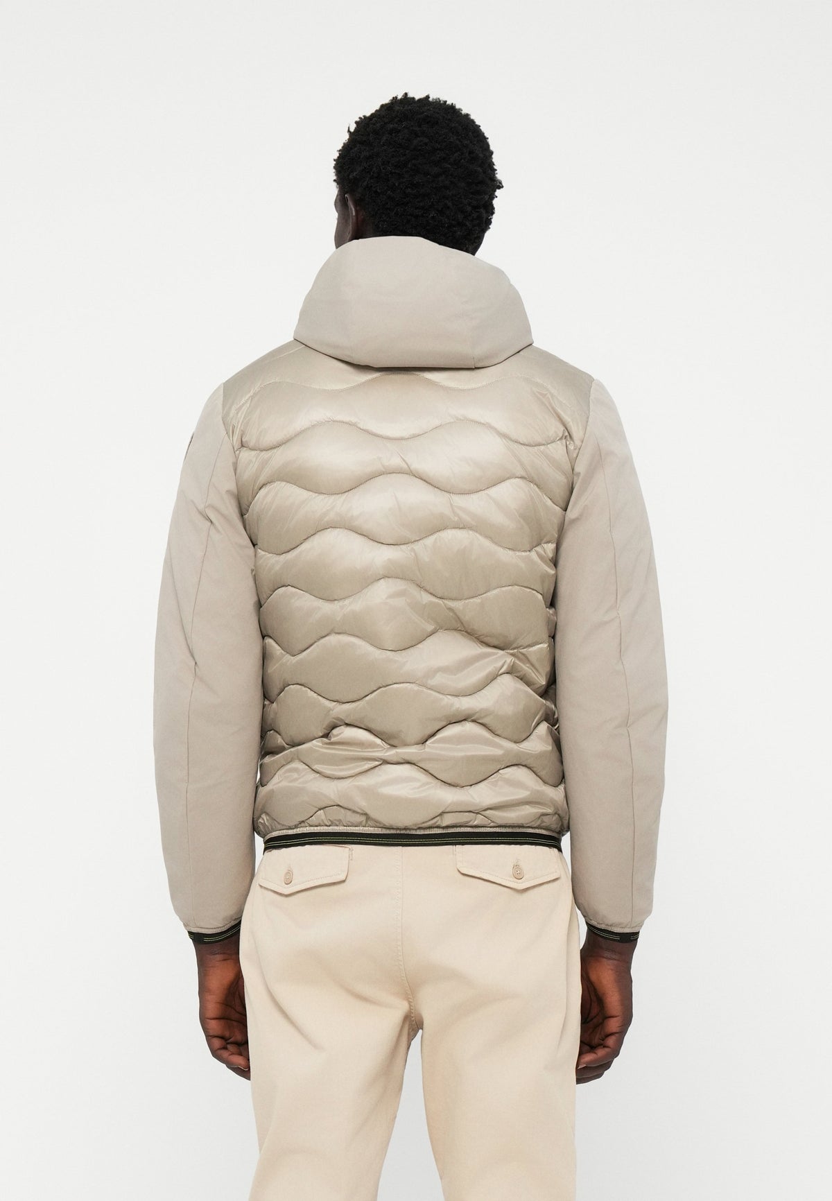 BLAUER Giubbotto Uomo Piumino Invernale Ondulato Manica Liscia Beige