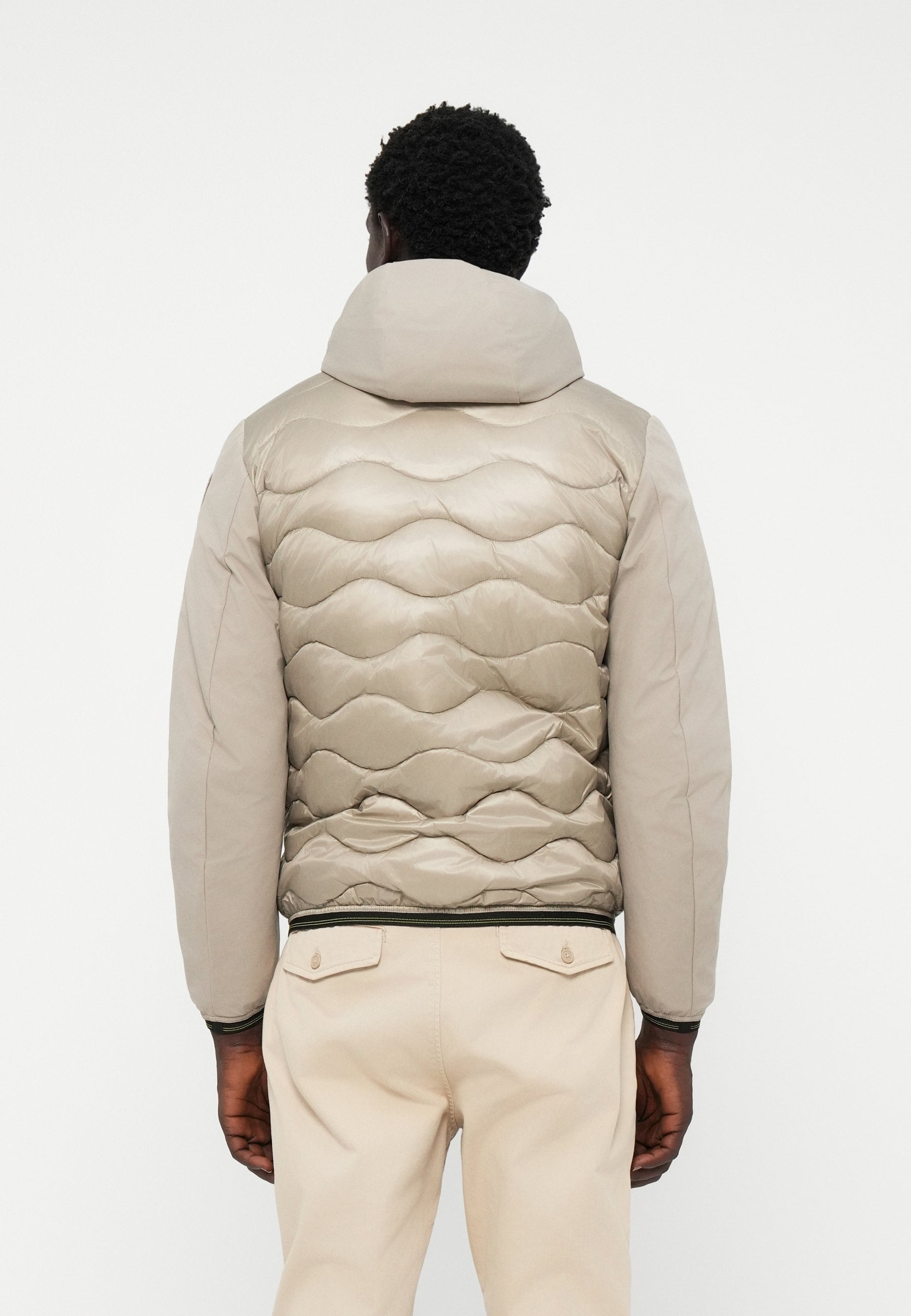 BLAUER Giubbotto Uomo Piumino Invernale Ondulato Manica Liscia Beige