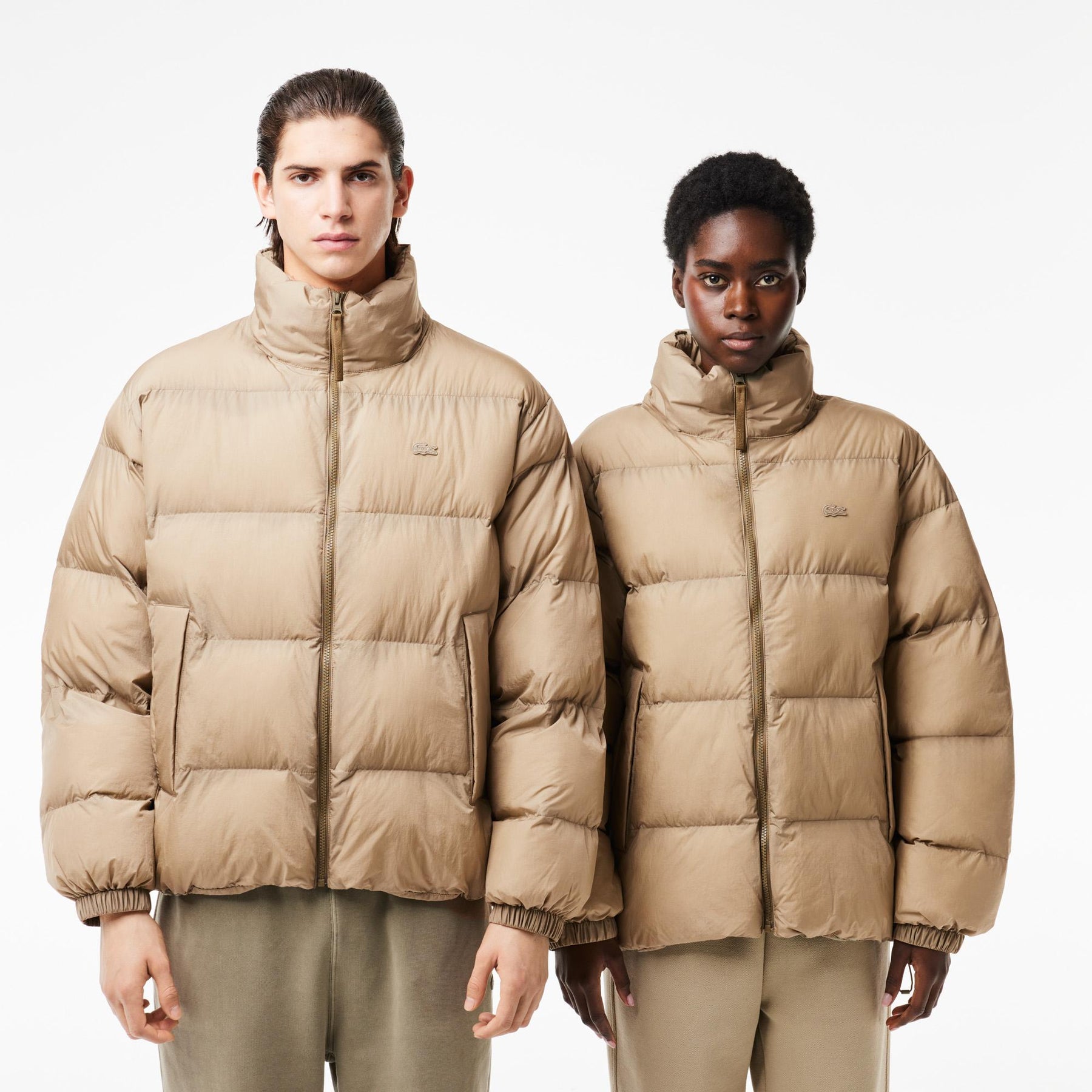 LACOSTE Giubbotto Bomber In Piuma Beige