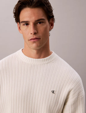 CALVIN KLEIN Maglione In Cotone a Costine Avorio 26/27