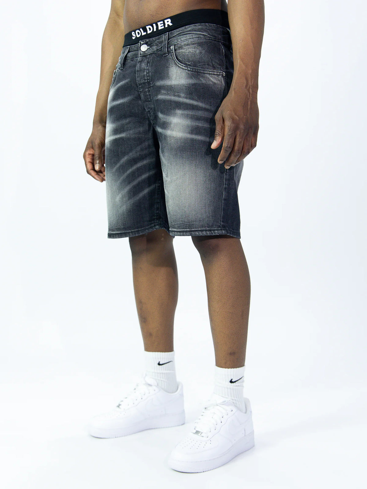 SOLDIER Bermuda Jeans In Denim Grigio Cemento