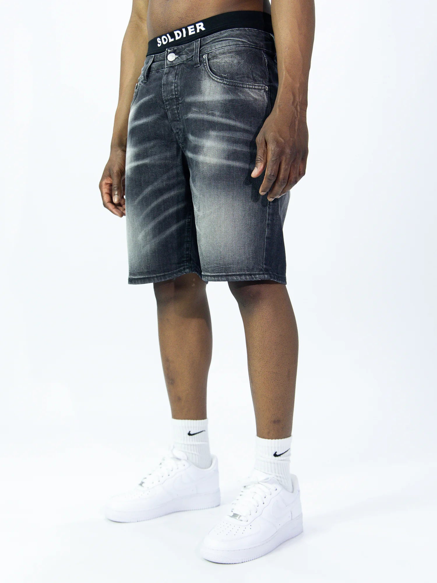 SOLDIER Bermuda Jeans In Denim Grigio Cemento