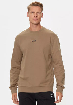 EMPORIO ARMANI Tuta Felpata Girocollo Beige/Nera