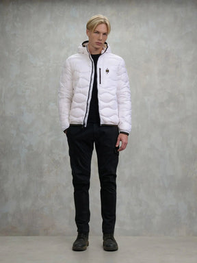 BLAUER Giubbotto Uomo Piumino Invernale Ondulato Bianco