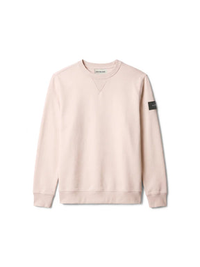 CALVIN KLEIN Felpa Girocollo Logo Manica Beige