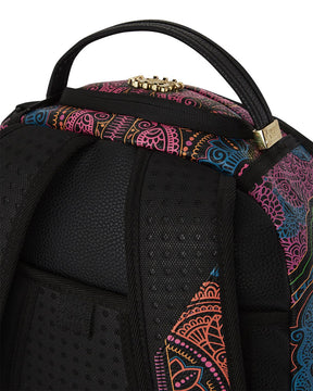 SPRAYGROUND Zaino In Pelle con Disegni Etnici Multicolor