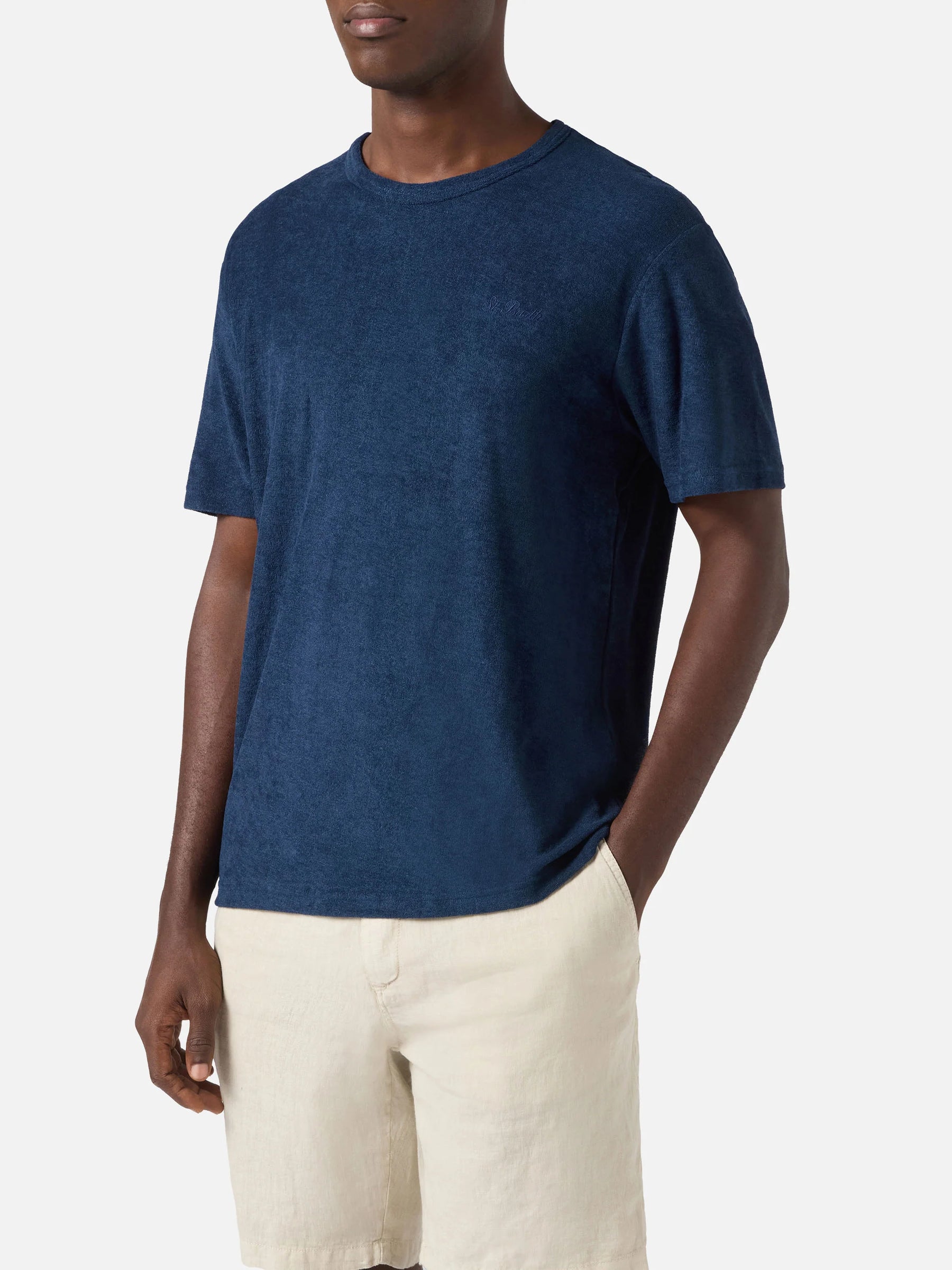 SAINT BARTH T-Shirt Gary Terry Ultra Light In Spugna Blu