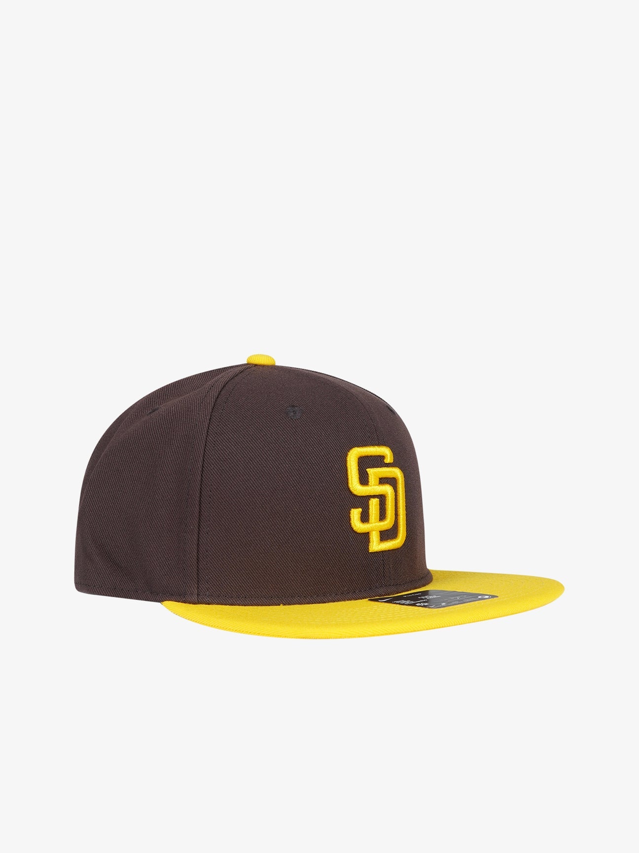 NIKE Cappello con visiera piatta san diego padres Marrone/Giallo Con Logo Ricamato