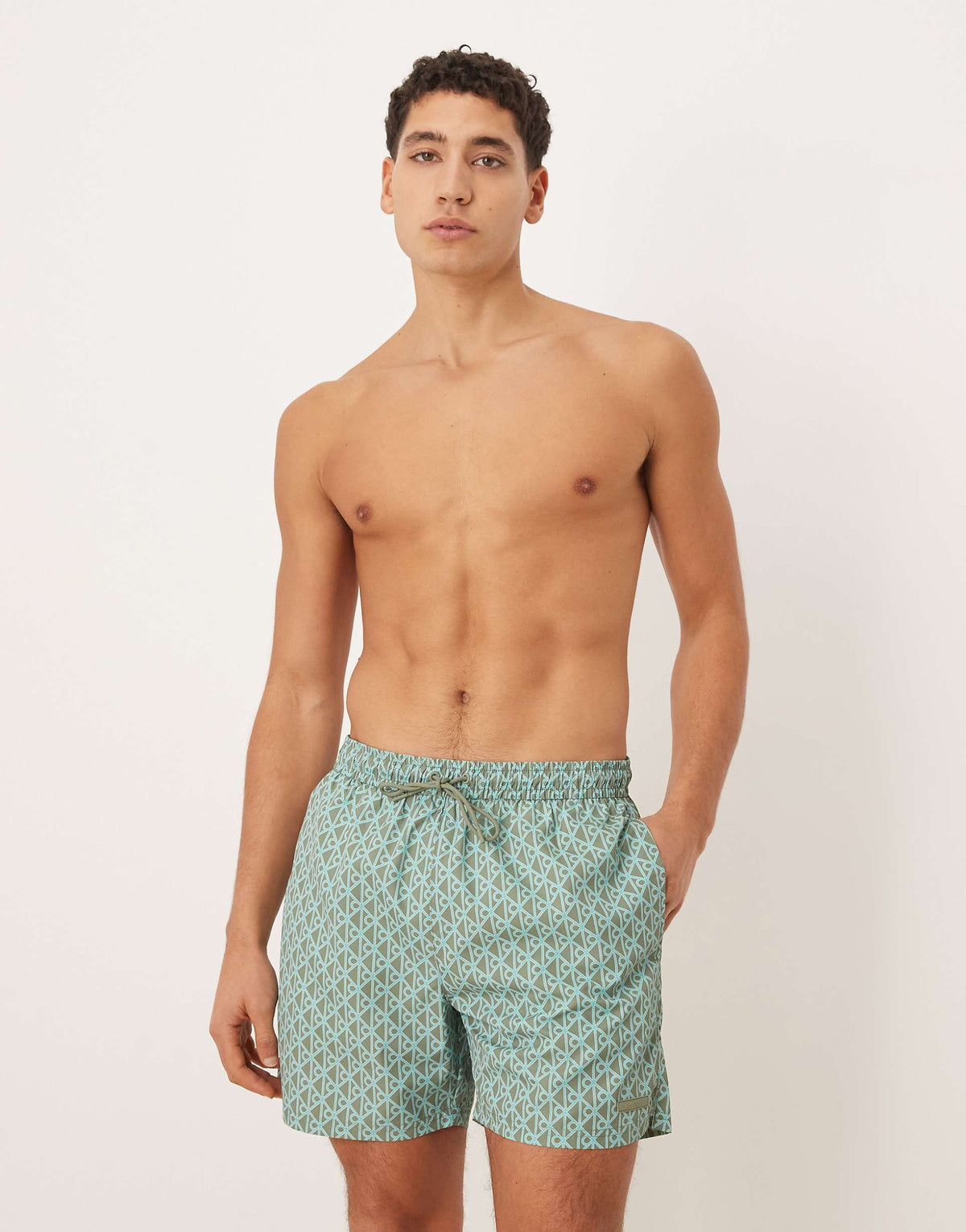 Calvin Klein Costume Da Bagno Logato Verde Acqua