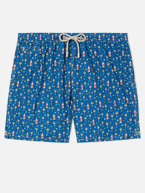 SAINT BARTH Costume Lighting Micro Stretch Gin Lover Stripes Blu